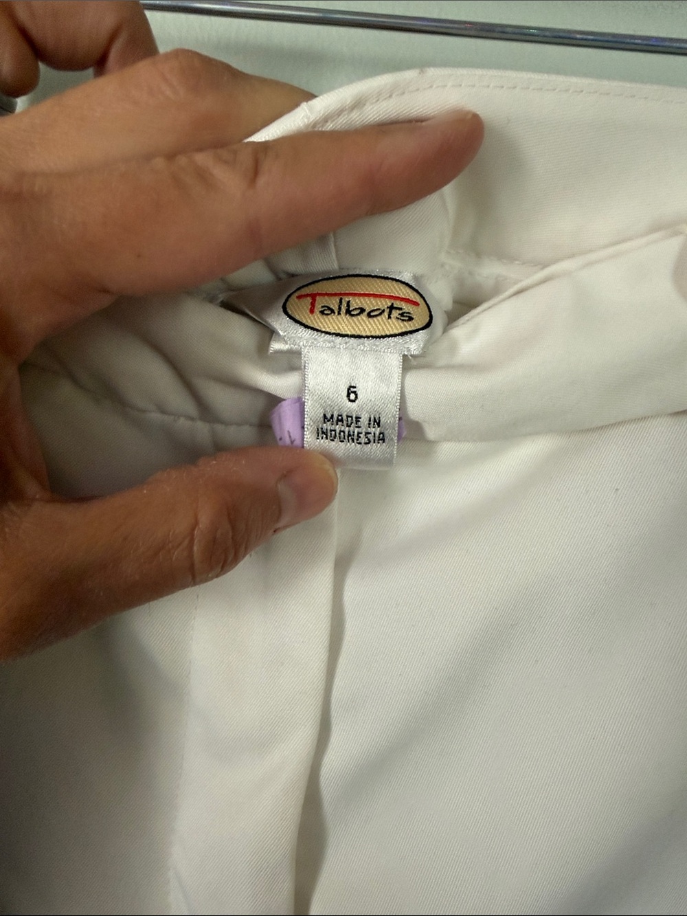Talbots White Tailored Stretch Straight-Leg Pants Size 6 - Picture 2 of 10